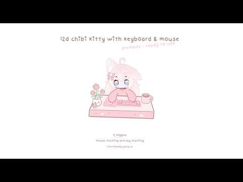 Cozy Kitty  Keyboard Chibi ✦ Premade Live2D Model